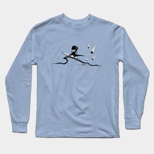 Surfer T-Rex Dino | Surf the Meteor Wave Long Sleeve T-Shirt